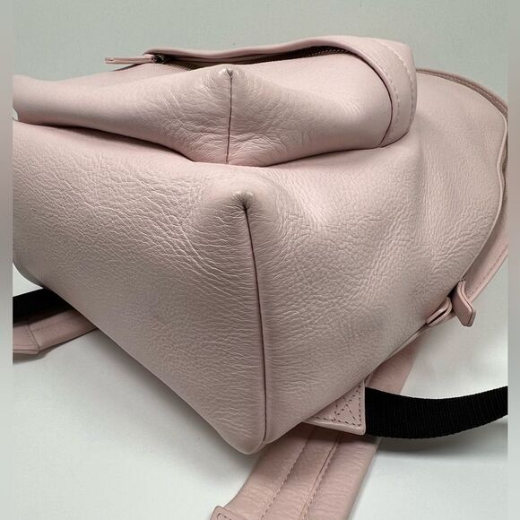 Balenciaga Smooth Calfskin Logo Small Everyday Backpack Light Rose Black - Picture 6 of 13